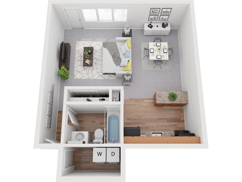 Studio 518 sf Floor Plan at Padonia Village Apartments, Timonium MD